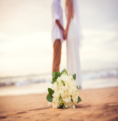 White Beach Wedding Flowers