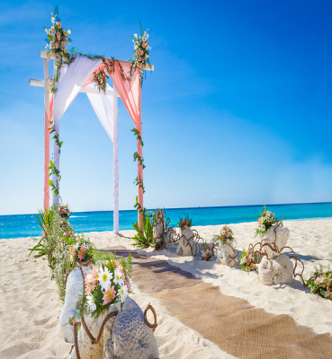 Beach Wedding Flowers Aisle Runner